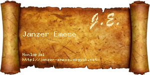 Janzer Emese névjegykártya
